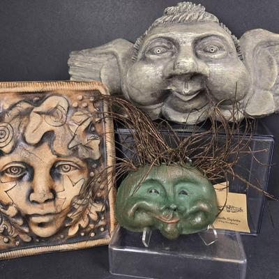 Dedo Resin Angel Decor Plus Art Pottery Face Plaques 