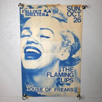 Vintage 1986 Flaming Lips Original Concert Ad Poster House Of Freaks Raleigh NC