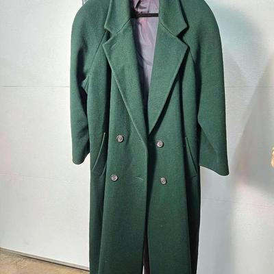 Vintage Jones New York Long Green Wool Coat 