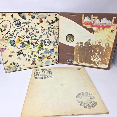 Vintage Led Zeppelin Vinyl Records – 4 LPs Including LZ at LA Forum, LZII & LZIII