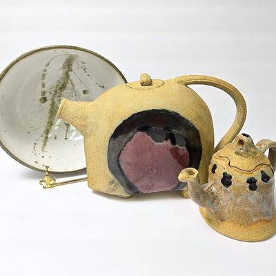 Studio Art Pottery: Teapots & Bowl
