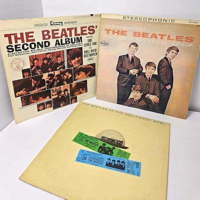 Vintage The Beatles Vinyl Records – 3 LPs Including Introducing..., Second Album & Hollywood Bowl