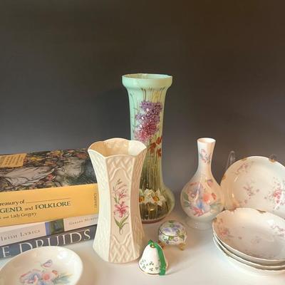 Belleek, Limoges and Ainsley Porcelains with Irish Books