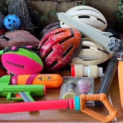Vintage Sports & Outdoor Toys With NERF, Super Soaker, Baseball Bats, Etc
