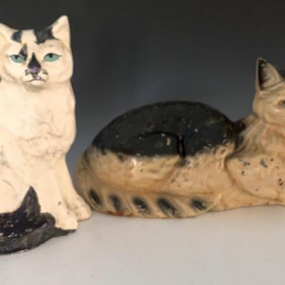 Vintage Cast Iron Cat Doorstops