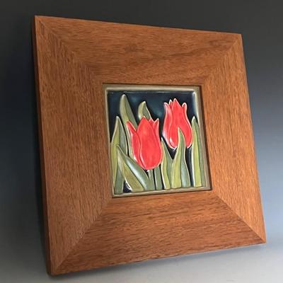 2012 Rookwood Pottery Tulip Tile, Framed