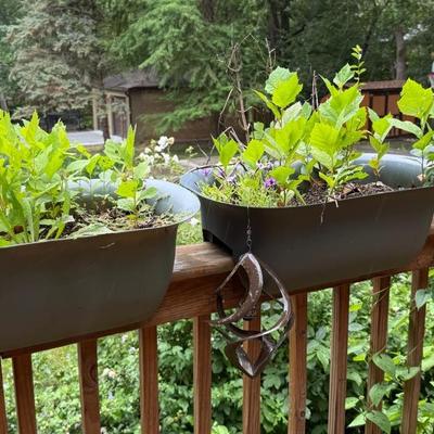 Railing Planters (3 Count) By Bloem 24 Inch, Plus Hanging Wind Spinner