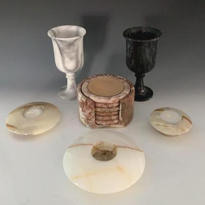 Assortment Of Alabaster Items
