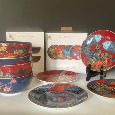 Williams Sonoma Lunar Collection Rice Bowls & Appetizer Plates
