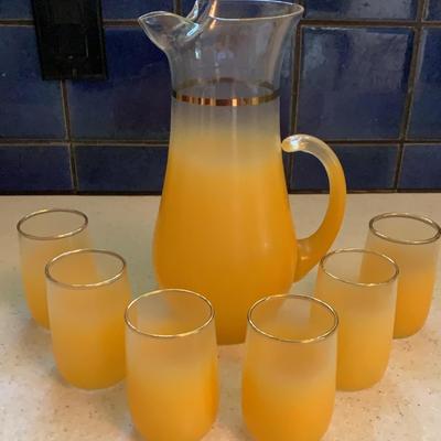 Blendo Orange Fade Glassware By West Virginia Glass Specialty Co.