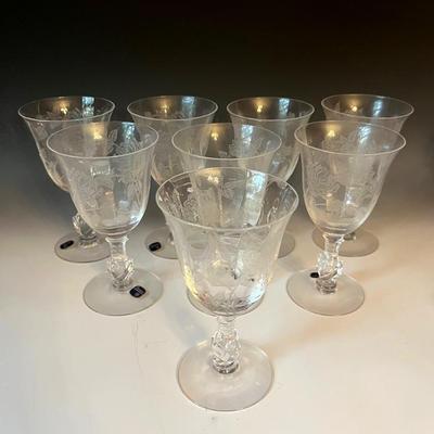 Heisey Etched Crystal Stemware (8)