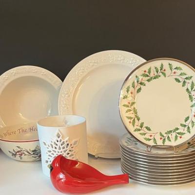 Lenox Holiday Tableware with Set of Lenox Holiday Platinum Dessert Plates Plus Others