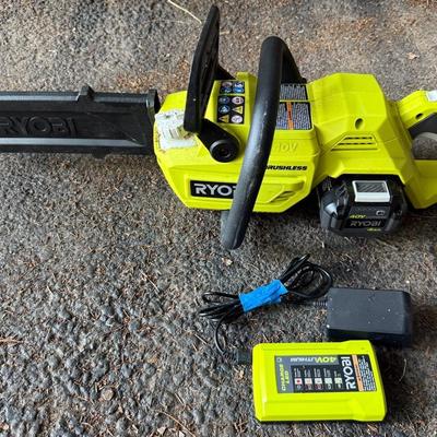 Ryobi 40V Brushless Chainsaw, 14 Inch Bar, With Battery & Charger