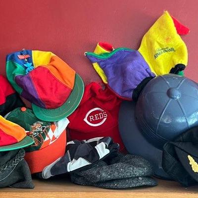 Whimsical Costume Hats with Vintage Newsboy Caps and Sports Team Caps