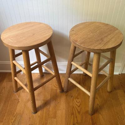 Pair of Beech Counter Stools