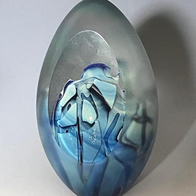 Eickholt Signed Art Glass Paperweight, 1997