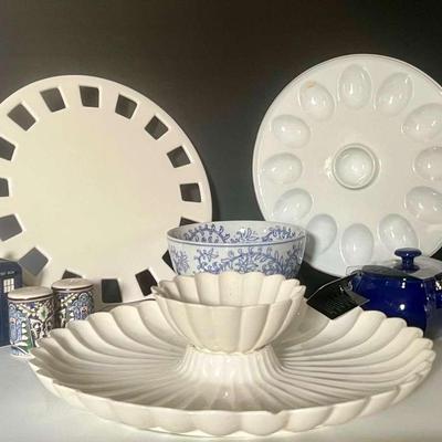 Blue and White Porcelain Tableware with Denby And Pottery Barn