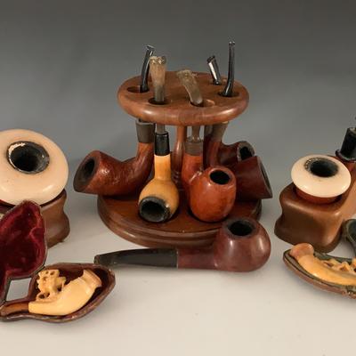 Collection Of Pipes Including Meerschaum And Calabash