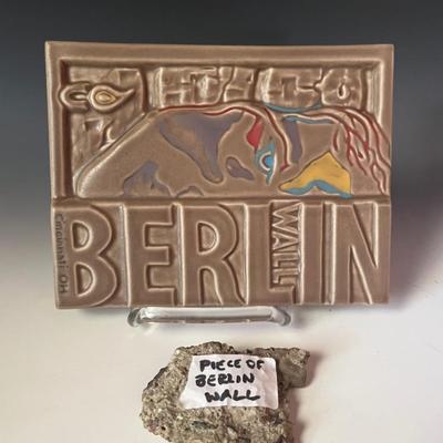 2011 Rookwood Commemorative Berlin Wall Tile with Berlin Wall Fragment 