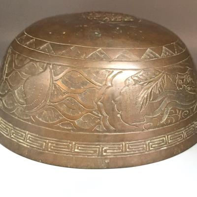 Vintage Brass or Bronze Chinese Ceremonial Bowl
