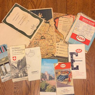 Mid Century Travel Maps And Postcards From Europe 