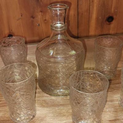 Vintage Carafe and Glass Set