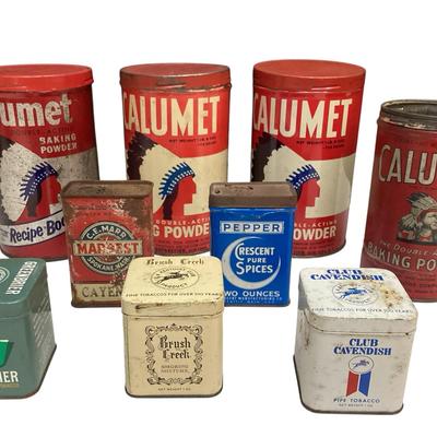 Assortment Of Antique & Vintage Tin Containers