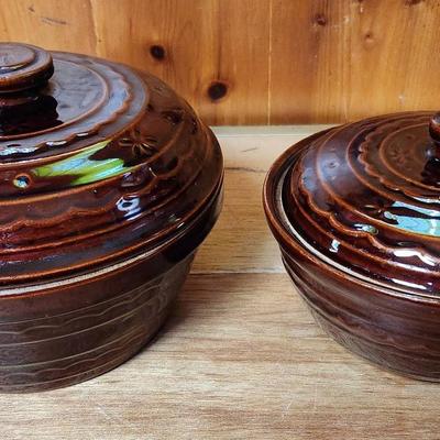 Marcrest Daisy Dot Ovenproof Stoneware Casserole Pots With Lids