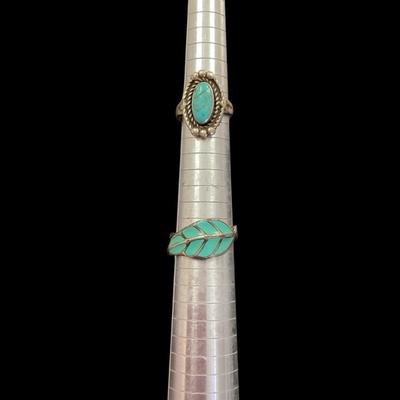 Two Sterling, Native Style, Rings