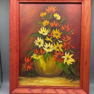 Autumn Flowers On Canvas