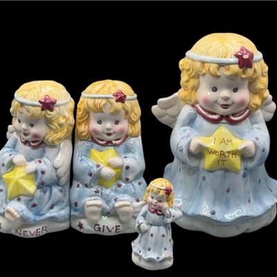 Richard Simmons Angel Ceramic Kitchen Canister Set – Cookie Jar, Canisters, Salt Shaker