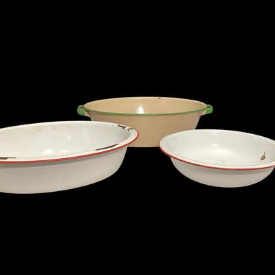 Vintage Enamel Ware Trio