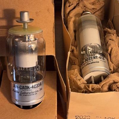  NOS Kuthe Labs JAN Tubes – 4C35A & 5C22/NT-415 – Military Spec Vintage Transmitting Tubes