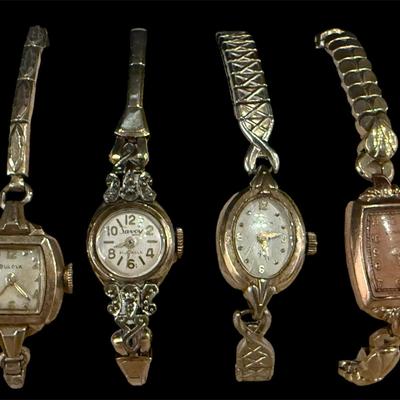 Assortment of four vintage ladies wristwatches