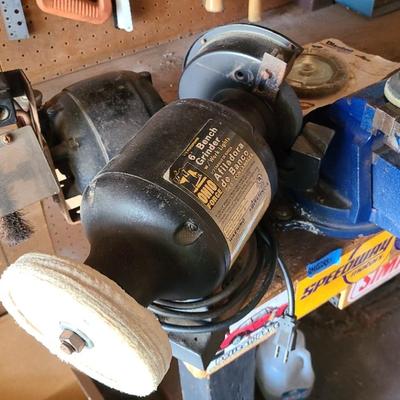 Ohio Forge 6 Inch Bench Grinder with Swivel Base Vise