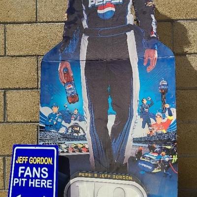 Life-Size Jeff Gordon Standee with Sign, Mugs & NASCAR Memorabilia