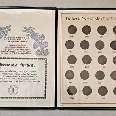 Last 20 Years of Indian Head Pennies with Certificate of Authenticity