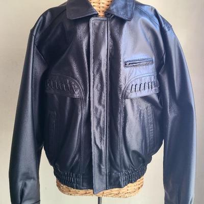 Charles Klein Black Leather Jacket 