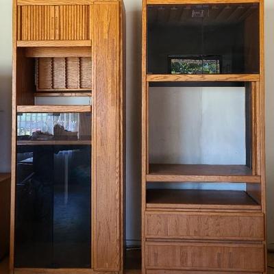 Monster Media Cabinet Combo - Two Tall, Wood Cabinets With Vintage Vibes
