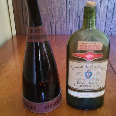 Royal Navy Demerara Rum Bottle And Dickel-Tennesse Souvenir Bottle