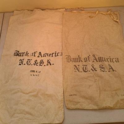 Pair of Bank of America N.T. & S.A. Canvas Money Bags