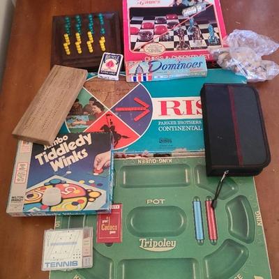 Board and Tabletop Games Including Risk Tripoley and Tiddledy Winks