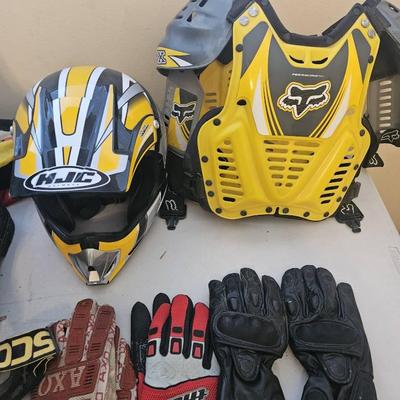 Motocross Gear, HJC Helmet, Fox Racing Chest Guard & More