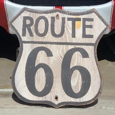 Route 66 Wooden Sign