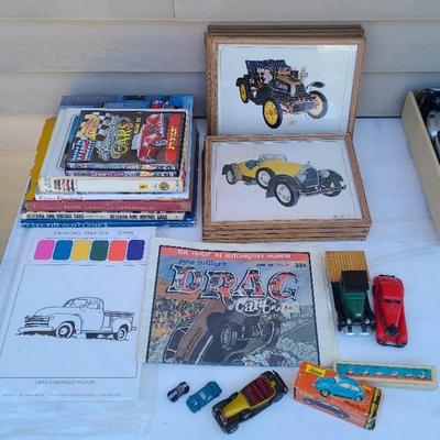 Vintage Toy Cars, With Automobile Books, Antique Car Prints & More