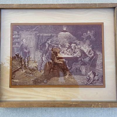 Lucid Lines Western Etched Glass Art – Frederick Remington – Framed