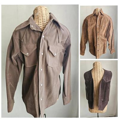 Trio Of Brown Jackets, Spatz, Saxony & Indian Style Vest