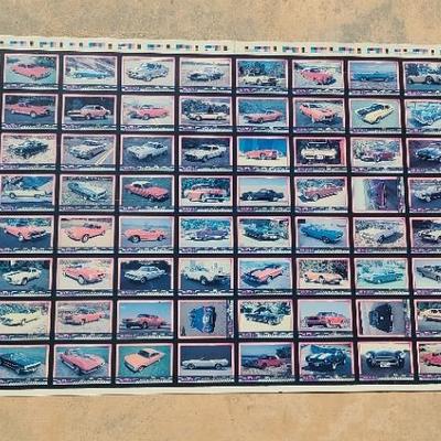 Full Sheet Proof Of Uncut Collector's Cards 1991 P.Y.Q.C.C. Muscle Cards