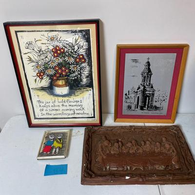 Lot Of 4 Pieces Of Vintage Art