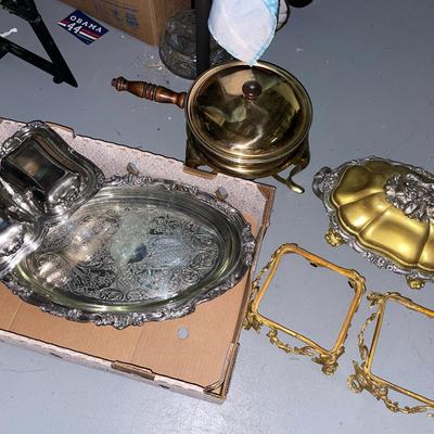 Lot Of Silverplate And Other Metal Serving Items